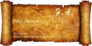 Ház Ágota névjegykártya